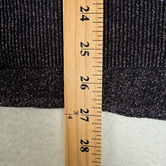 Michael Kors Metallic Shimmering Silver Long Sleeve Knit Top Size S - Picture 7 of 8